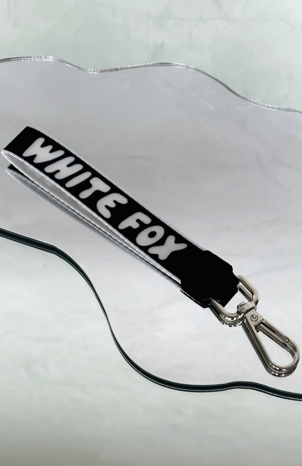 White Fox Next Level Strap Keychain Black/White