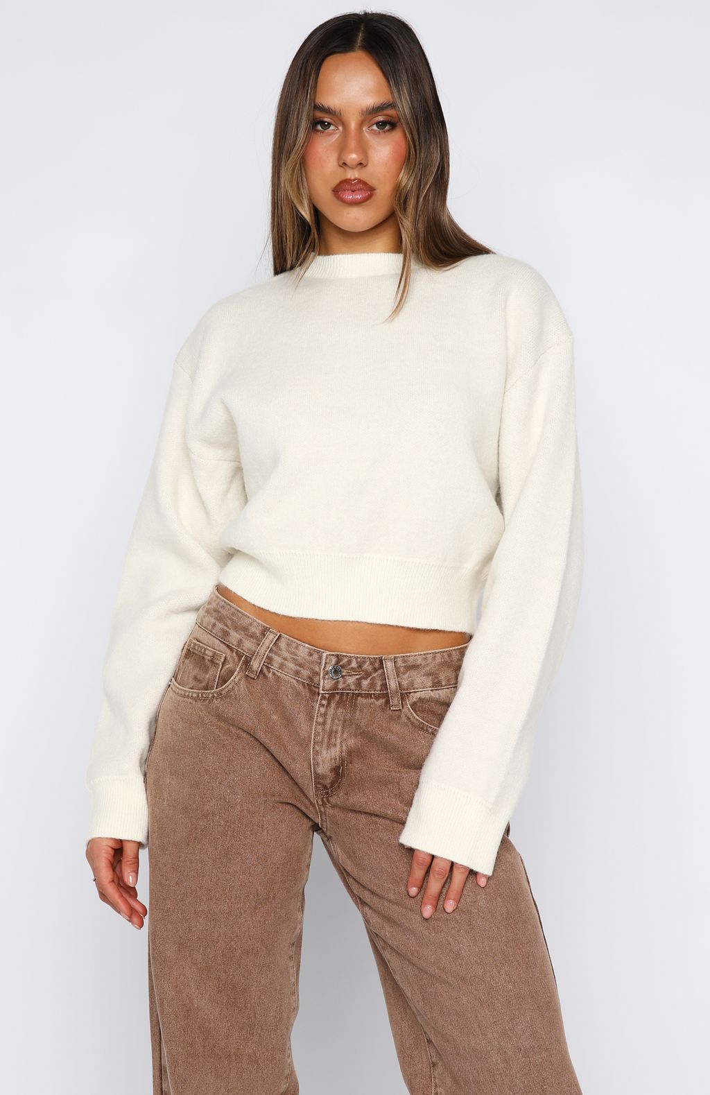 White Fox Can't Help Falling Knit Sweater White