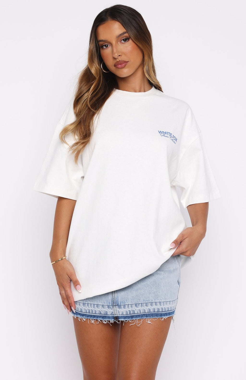 White Fox Having My Way Oversized Tee White