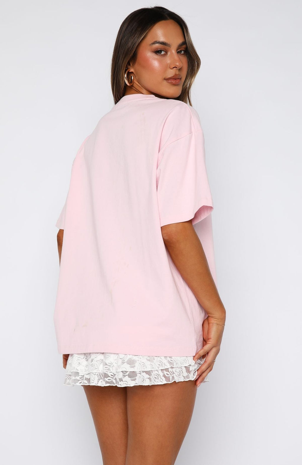 White Fox Got That Glow Oversized Tee Pink