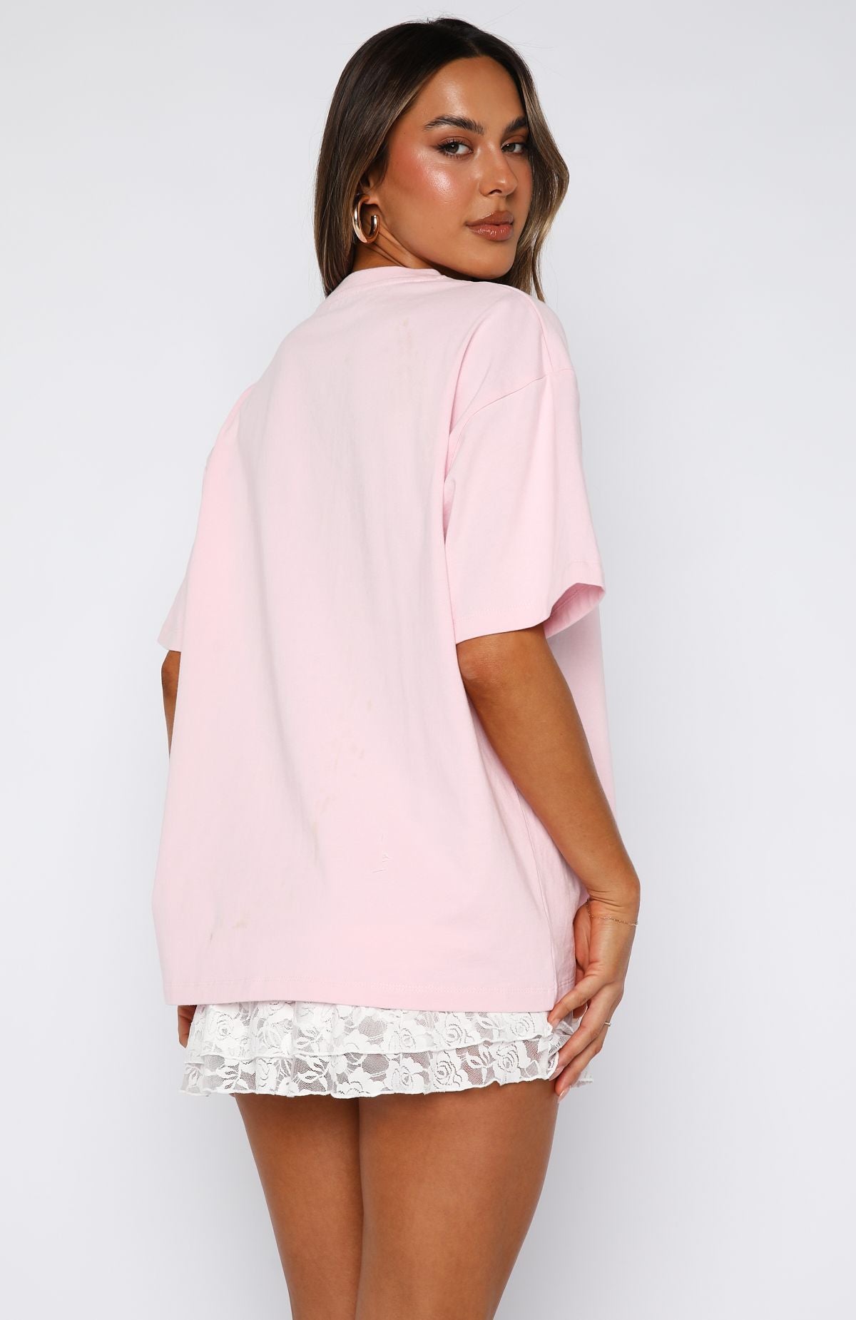 White Fox Got That Glow Oversized Tee Pink