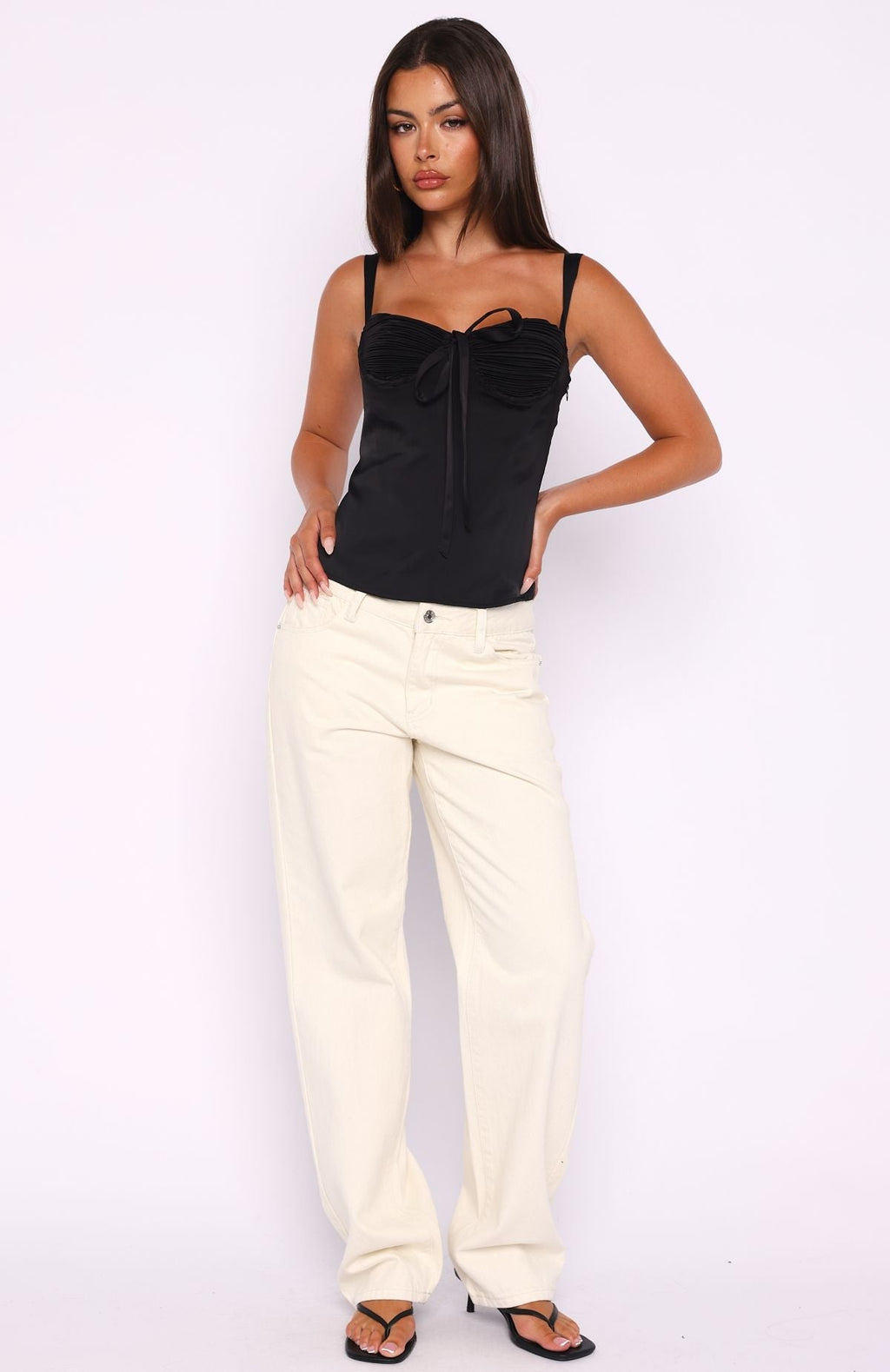 White Fox Blushing Belle Top Black
