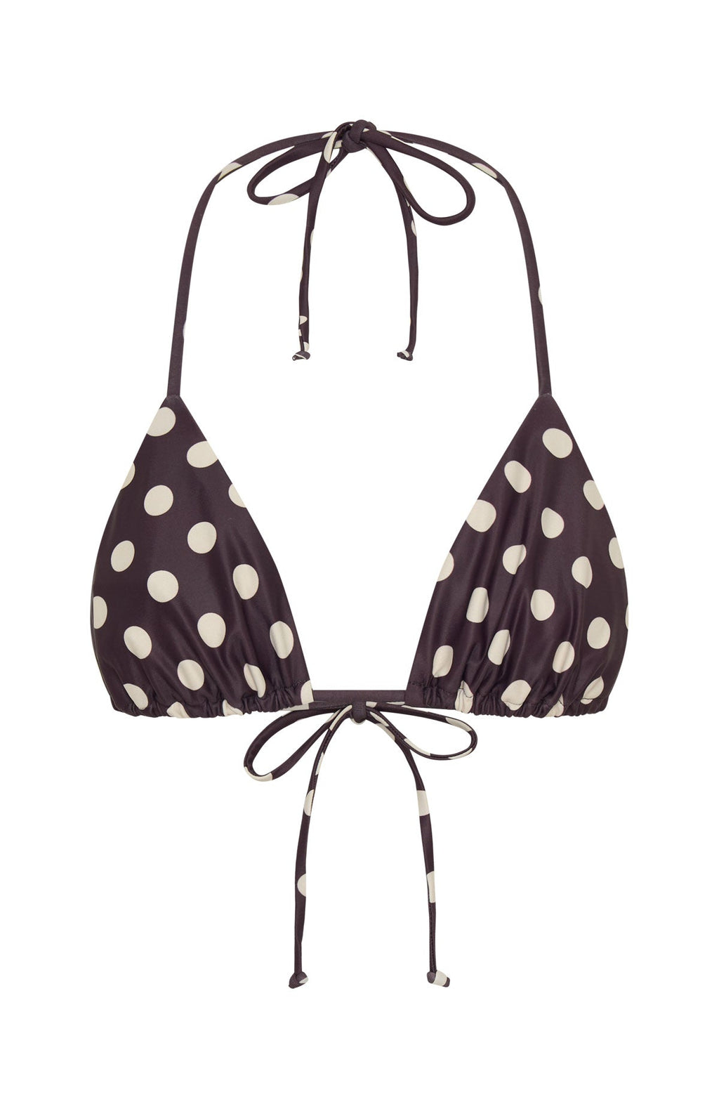 White Fox Golden Hour Bikini Top Choc/Cream Polka Dot