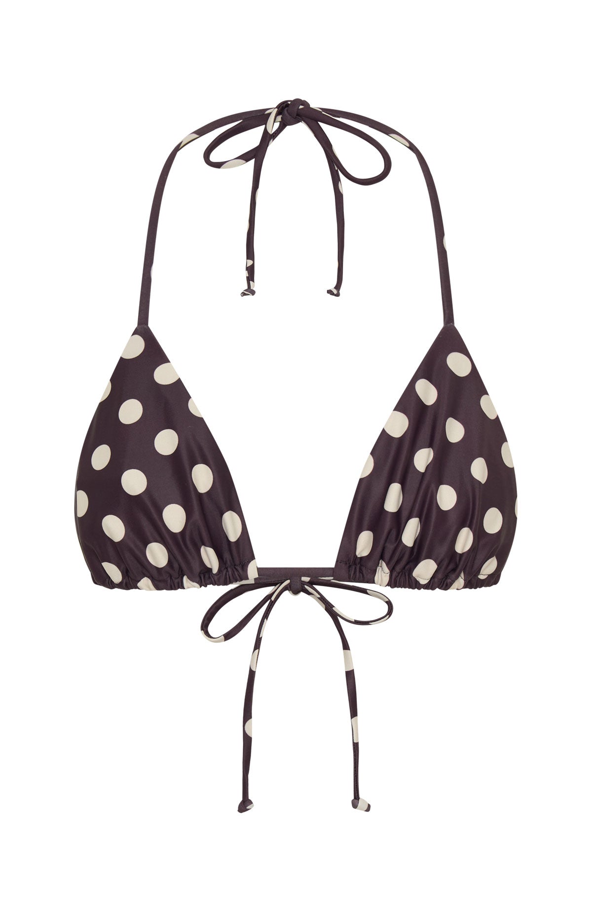 White Fox Golden Hour Bikini Top Choc/Cream Polka Dot