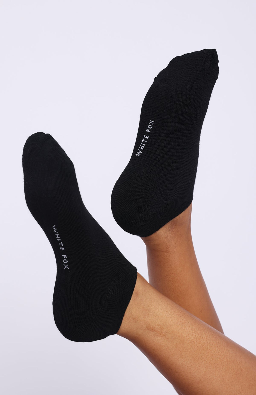 White Fox In Your Mind Socks 2 Pack Black/White
