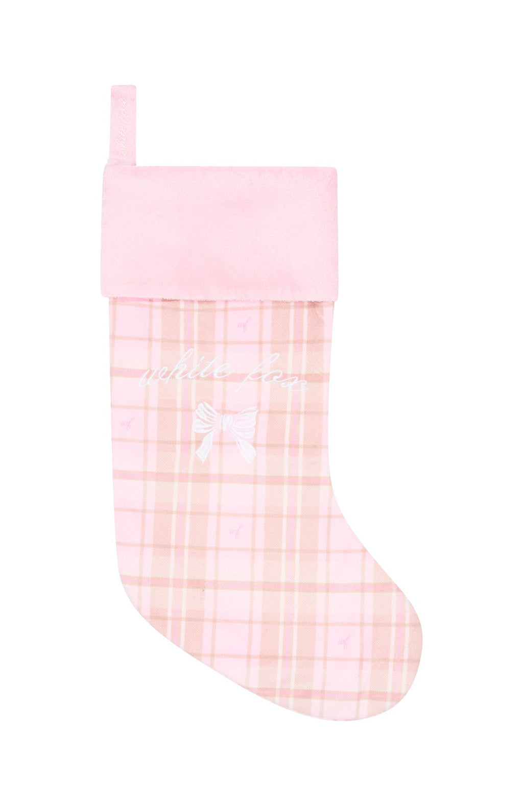 White Fox Xmas Stocking Neapolitan Check