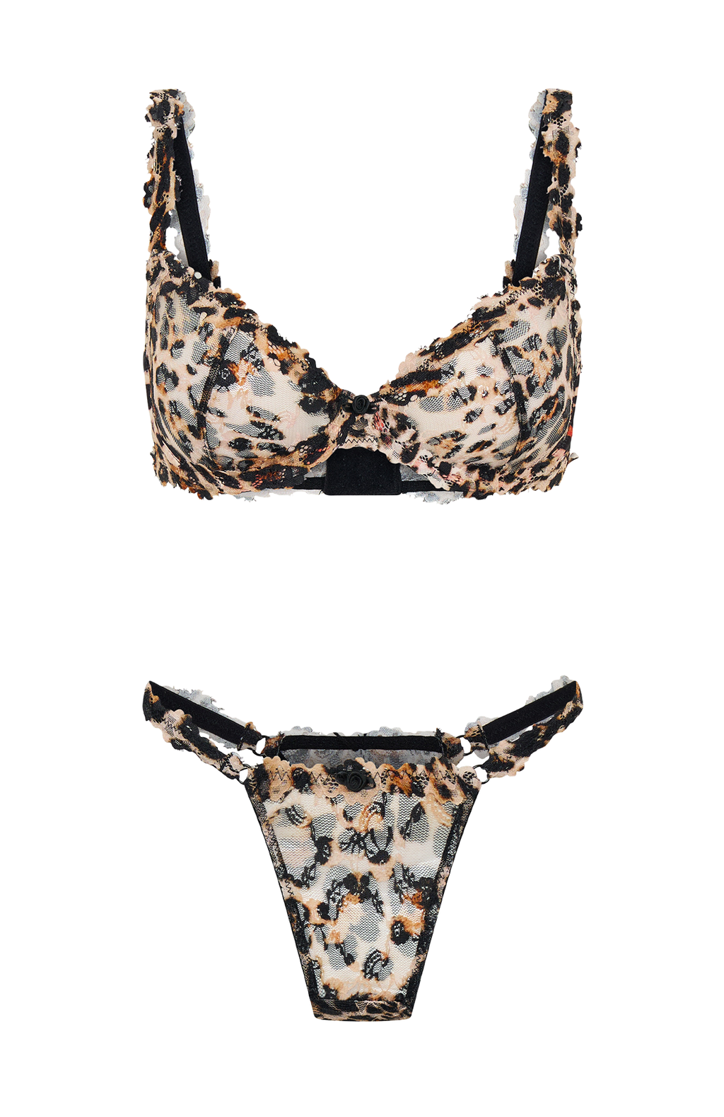 White Fox Cupids Call Lingerie Set Leopard