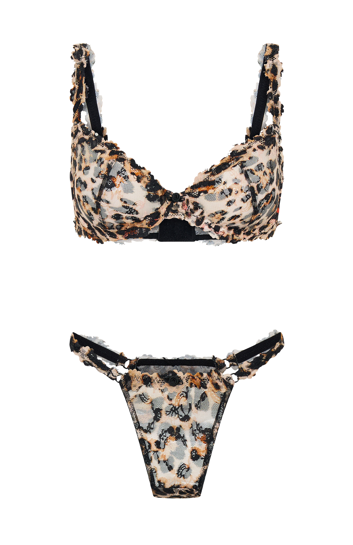 White Fox Cupids Call Lingerie Set Leopard