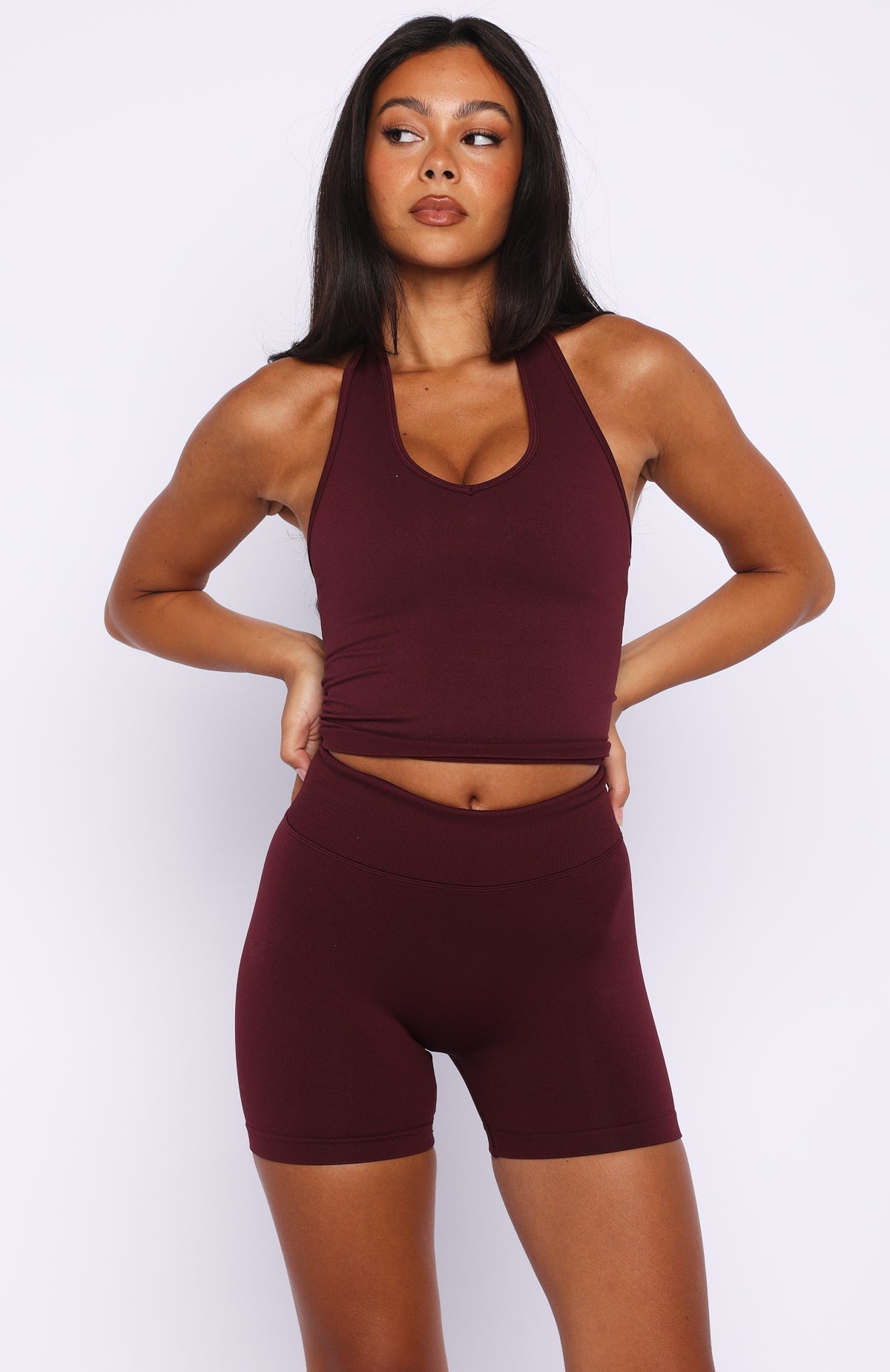 White Fox Grit Seamless Active Tank Merlot