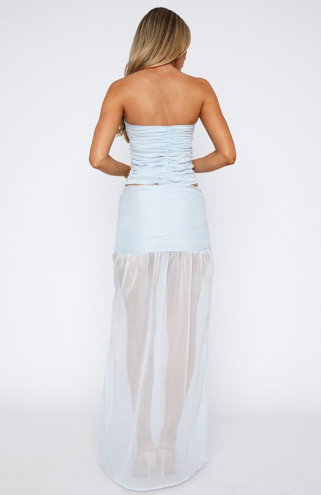 White Fox On Stage Maxi Skirt Sky