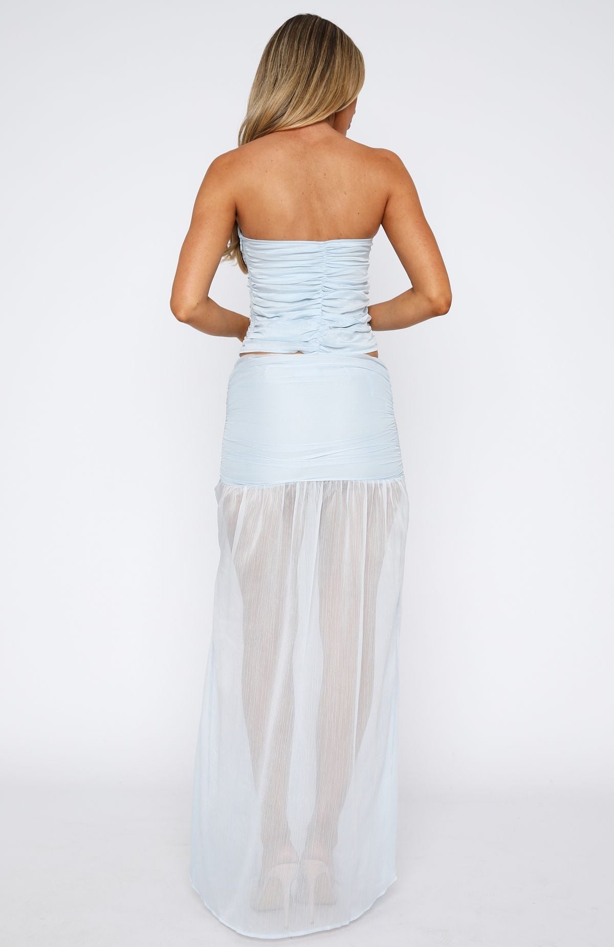 White Fox On Stage Maxi Skirt Sky