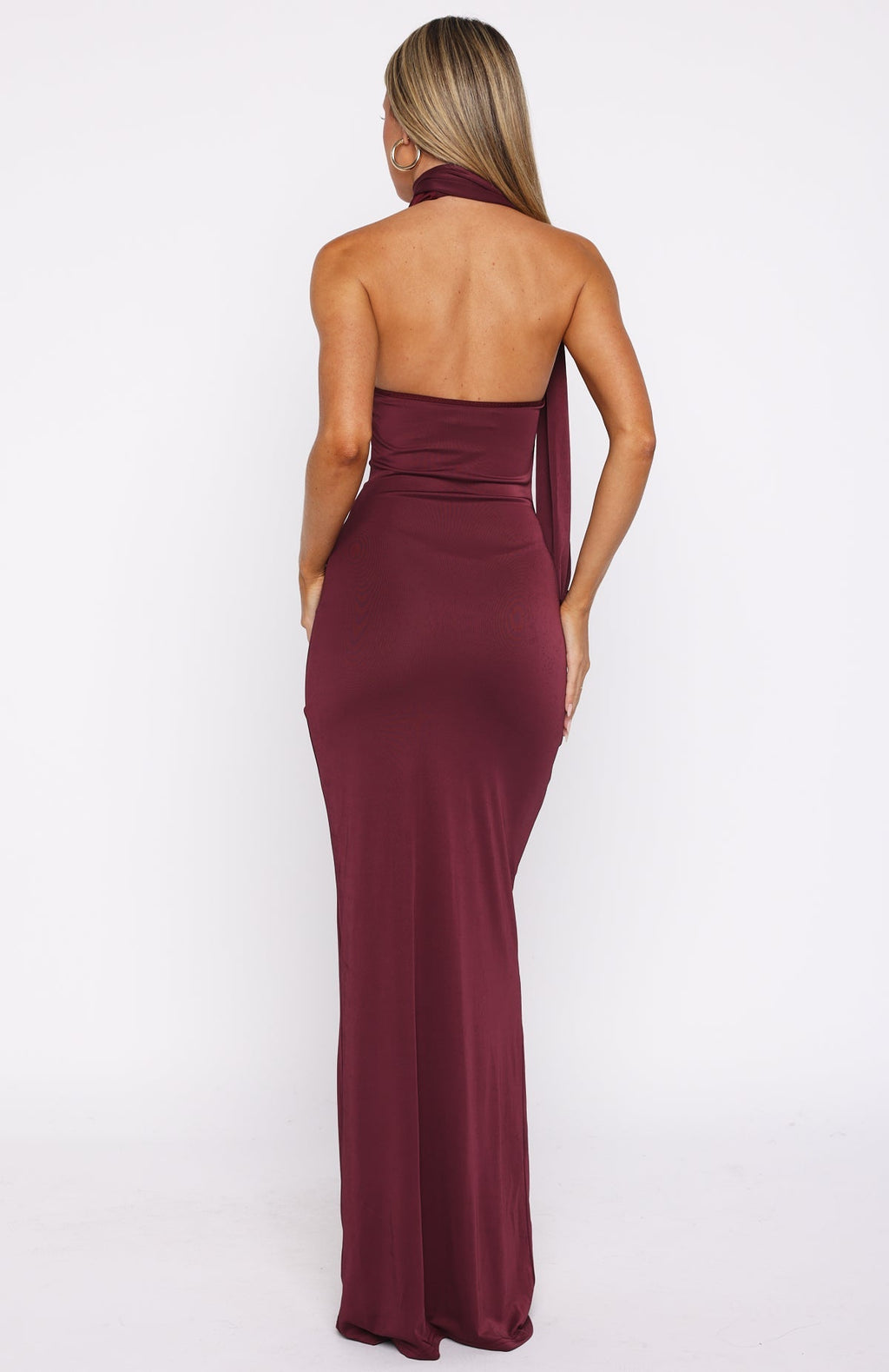 White Fox Sugar High Maxi Dress Burgundy