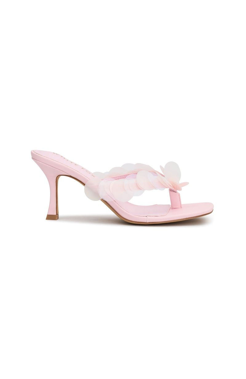 White Fox Imogen Sequin Mules Baby Pink