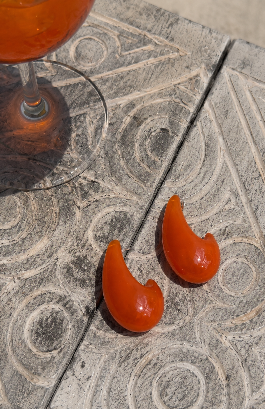 White Fox Storm Earrings Orange