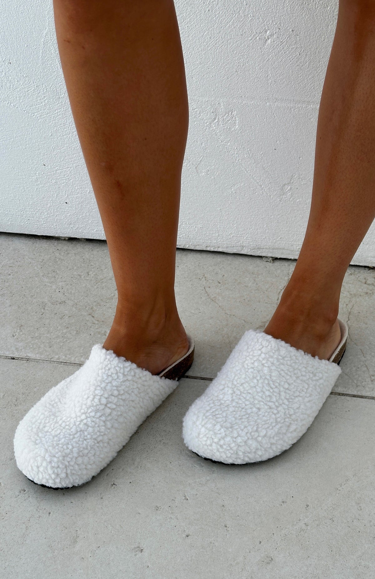White Fox Ina Slippers Cream Shearling
