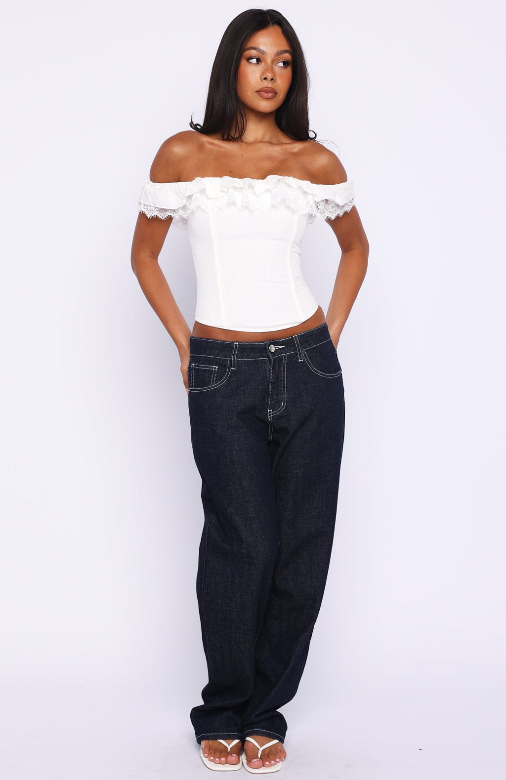 White Fox Shaking Things Up Strapless Bustier White