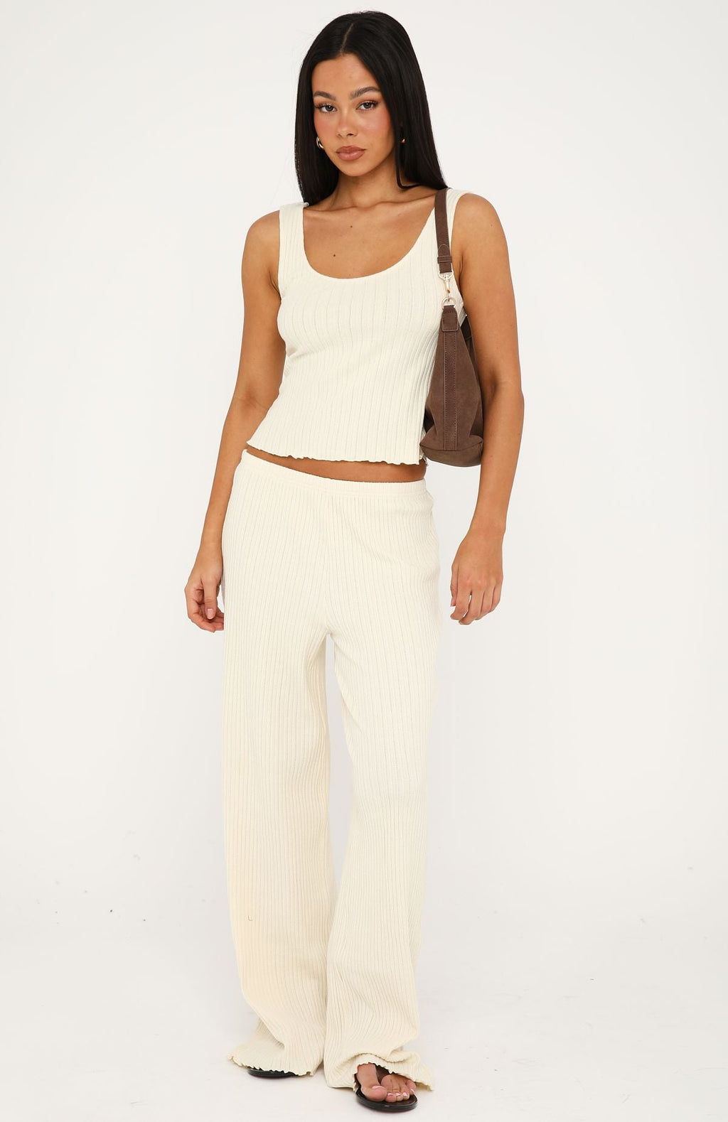White Fox Street Chic Knit Top Buttercream