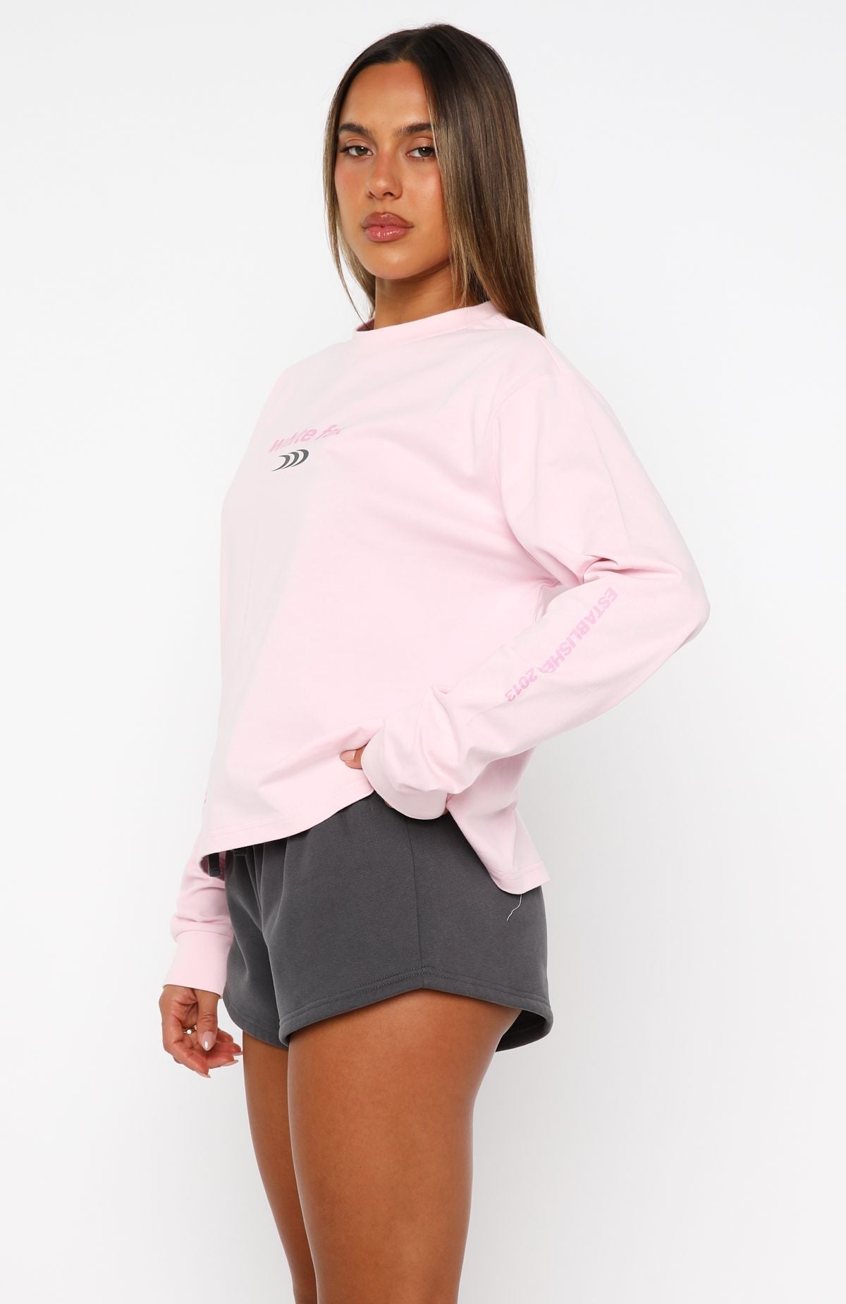 White Fox All Around Me Long Sleeve Tee Pink