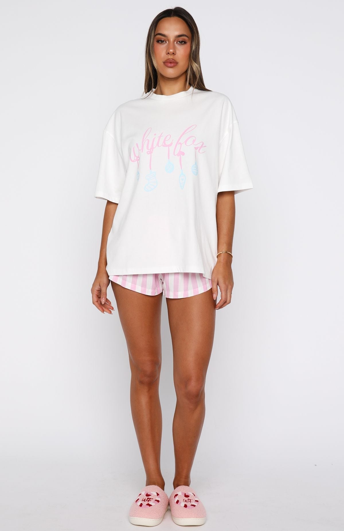 White Fox Silly Season Pyjama Oversized Tee White