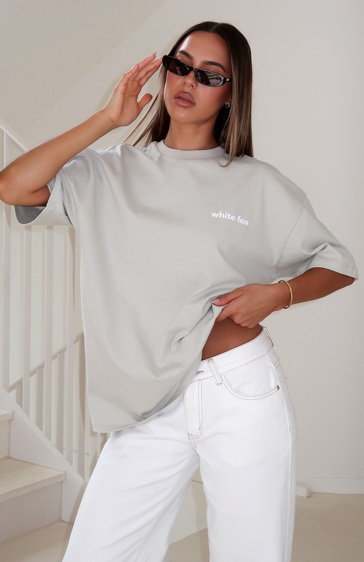 White Fox No Mercy Oversized Tee Sage