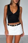 White Fox Selfish Behaviour Low Rise Mini Skort White