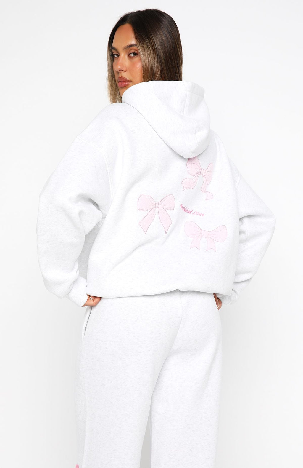 White Fox Daydreamers Madeline Oversized Hoodie Grey Marle