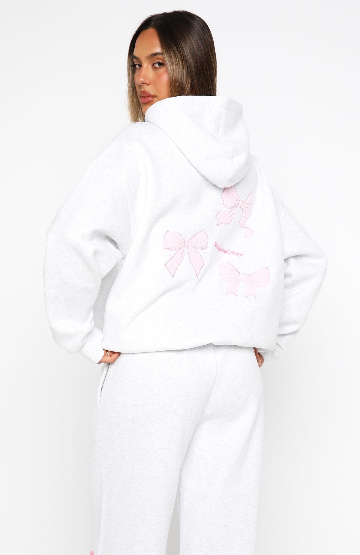 White Fox Daydreamers Madeline Oversized Hoodie Grey Marle