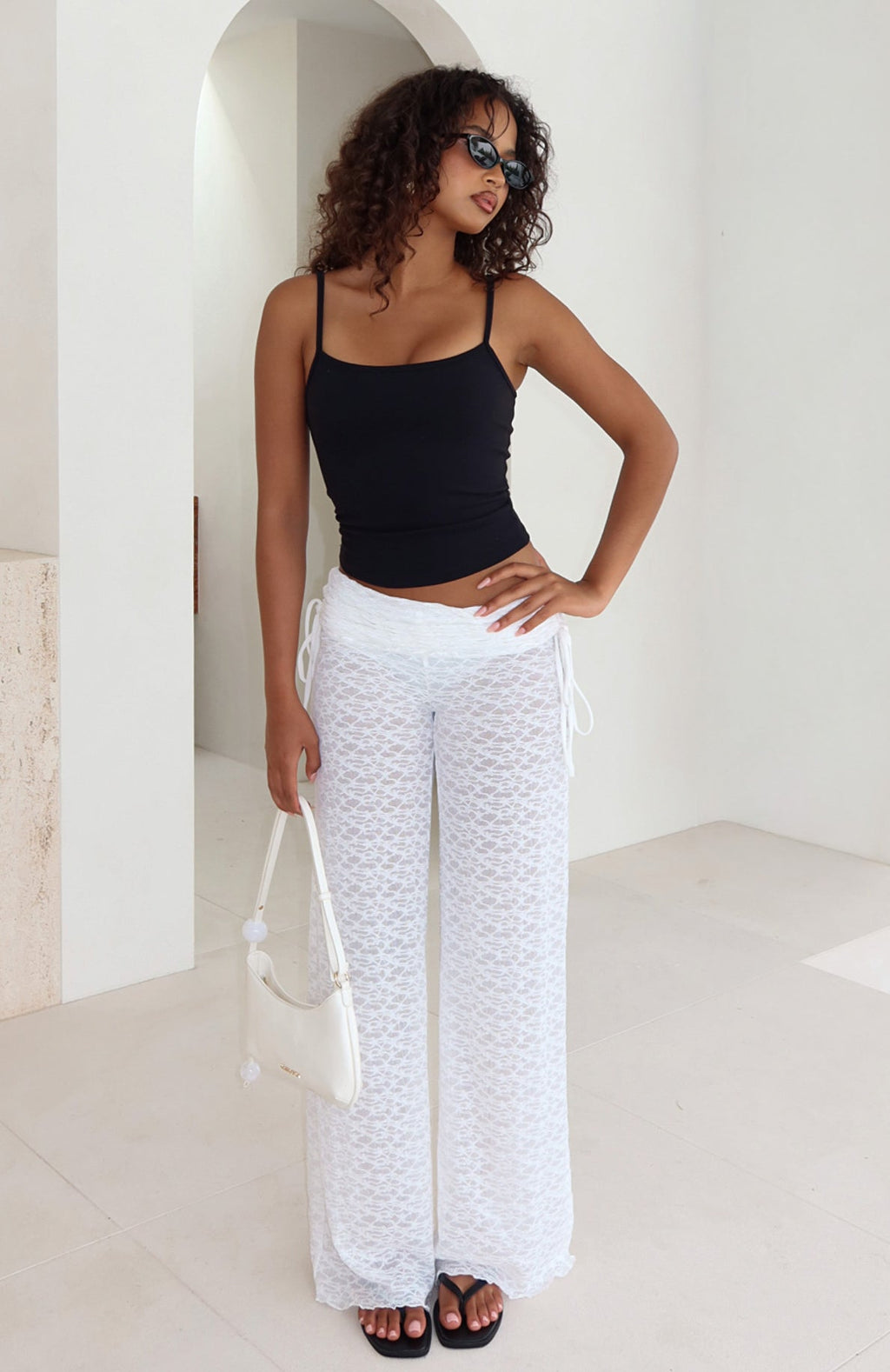 White Fox Make Me Live Pants White