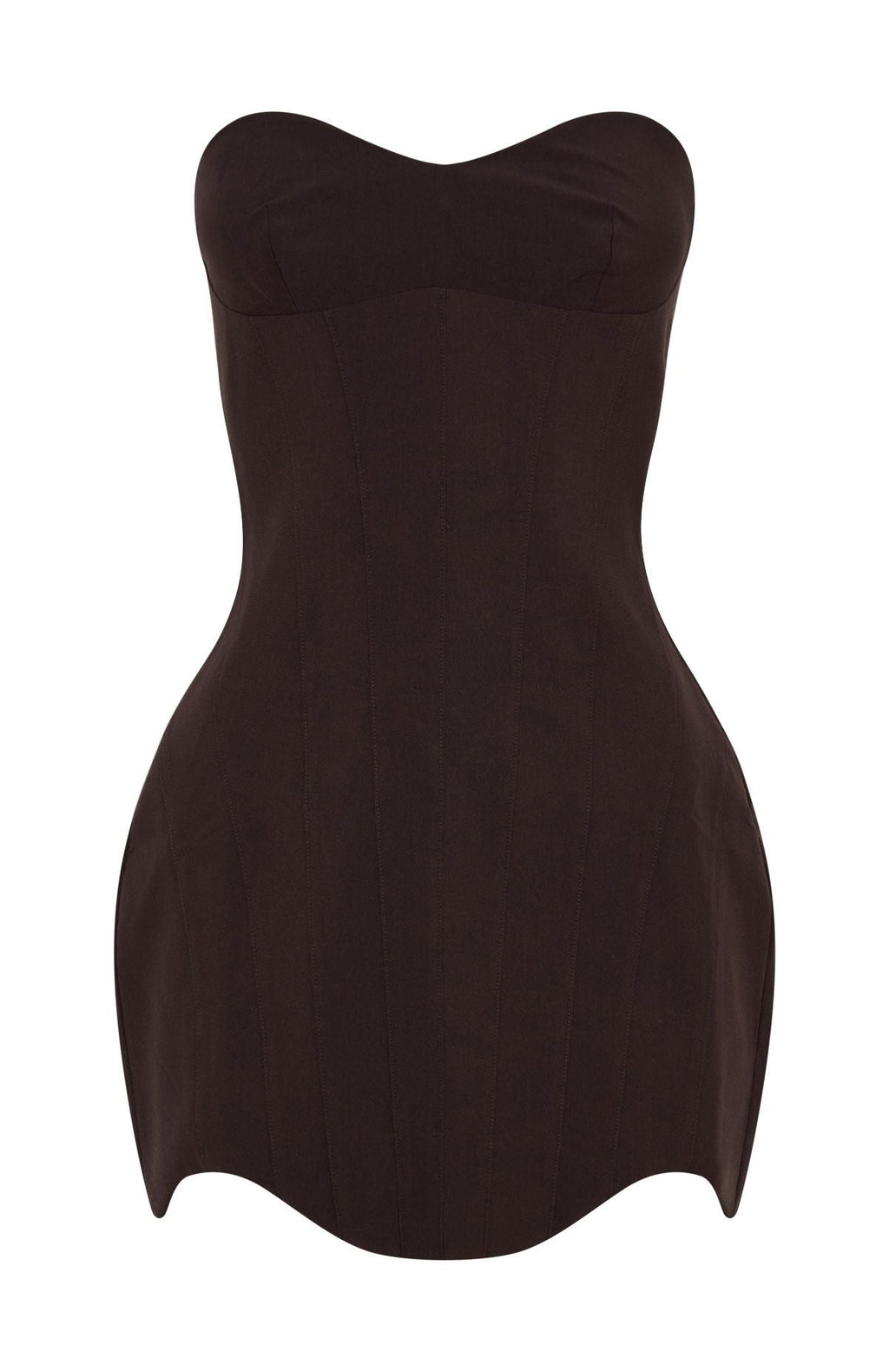 White Fox Lavender Fields Strapless Mini Dress Chocolate