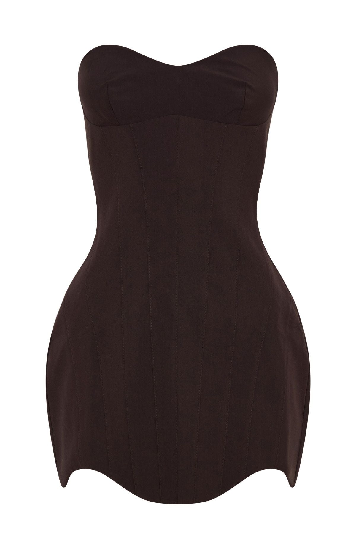 White Fox Lavender Fields Strapless Mini Dress Chocolate