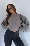 White Fox It's Cool Knit Hoodie Charcoal