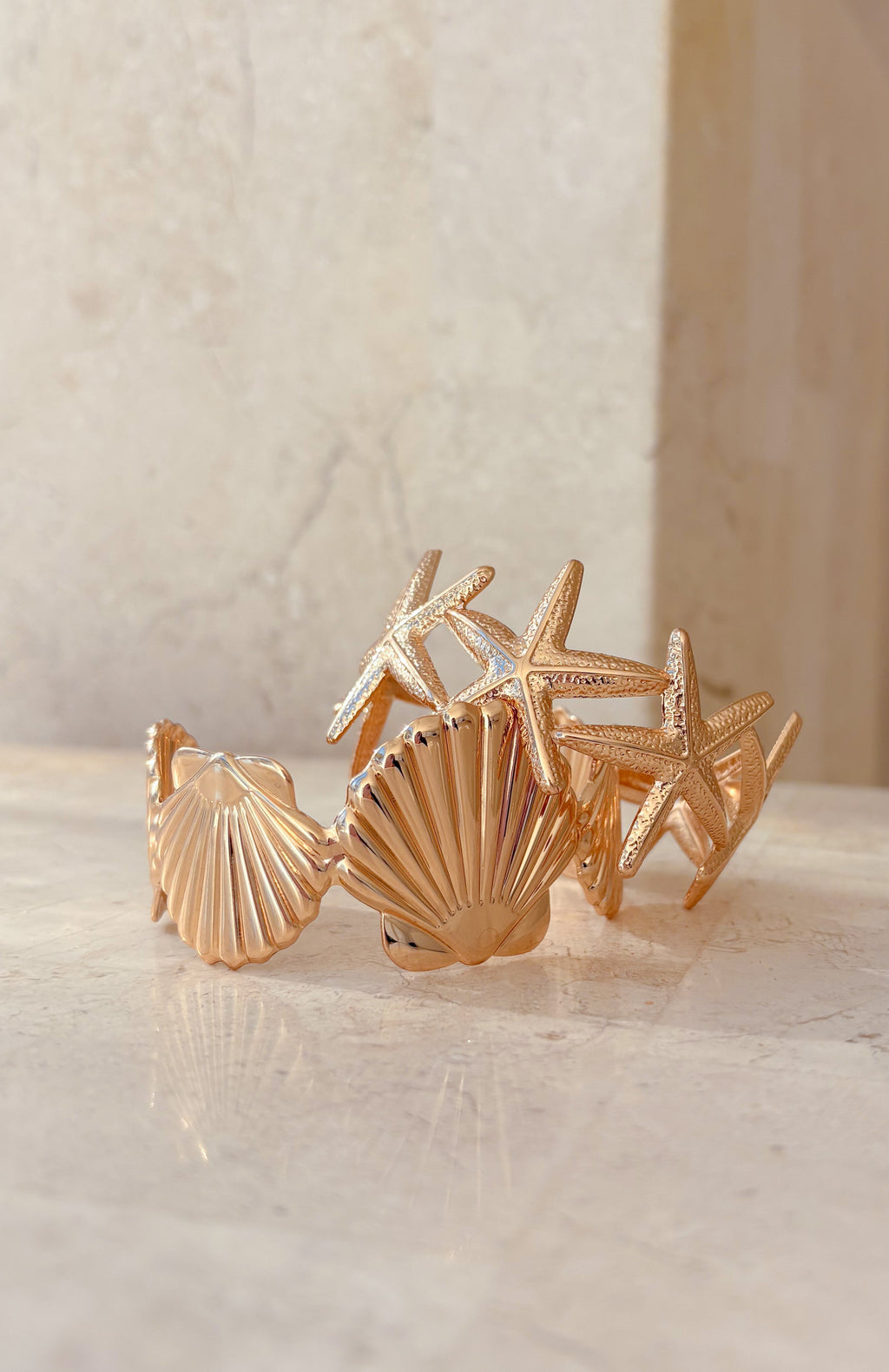 White Fox Percy Cuff Bracelet Set Gold