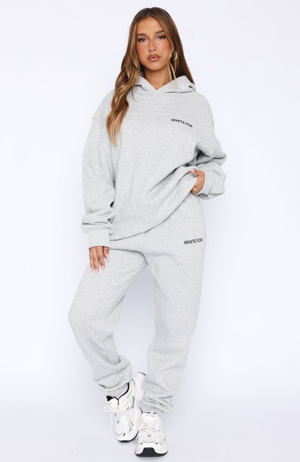 White Fox Core Classic Sweatpants Dark Grey Marle
