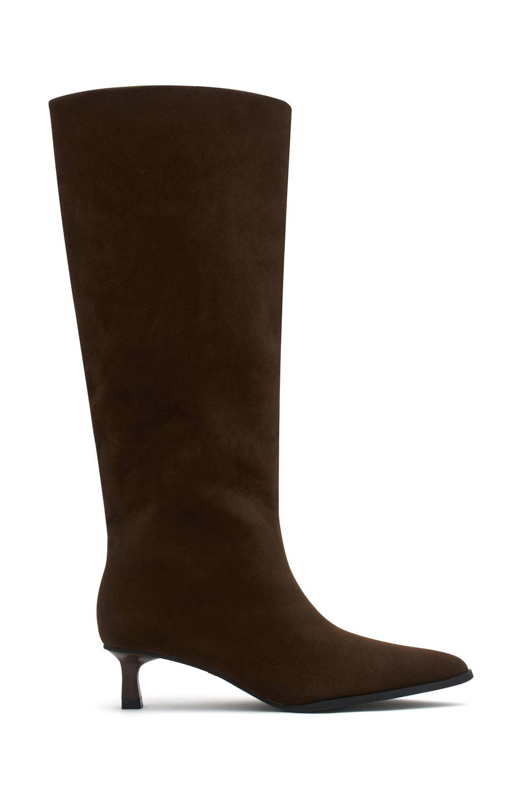 White Fox Juliette Knee High Boots Chocolate Faux Suede