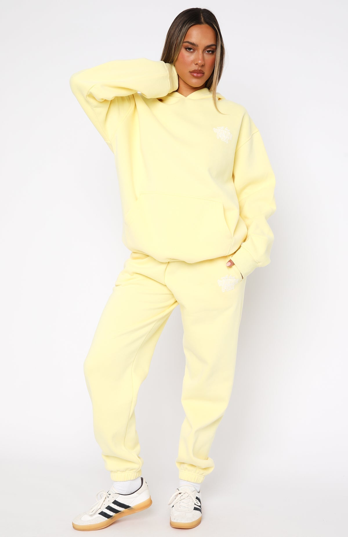 White Fox With Love Always Sweatpants Lemon