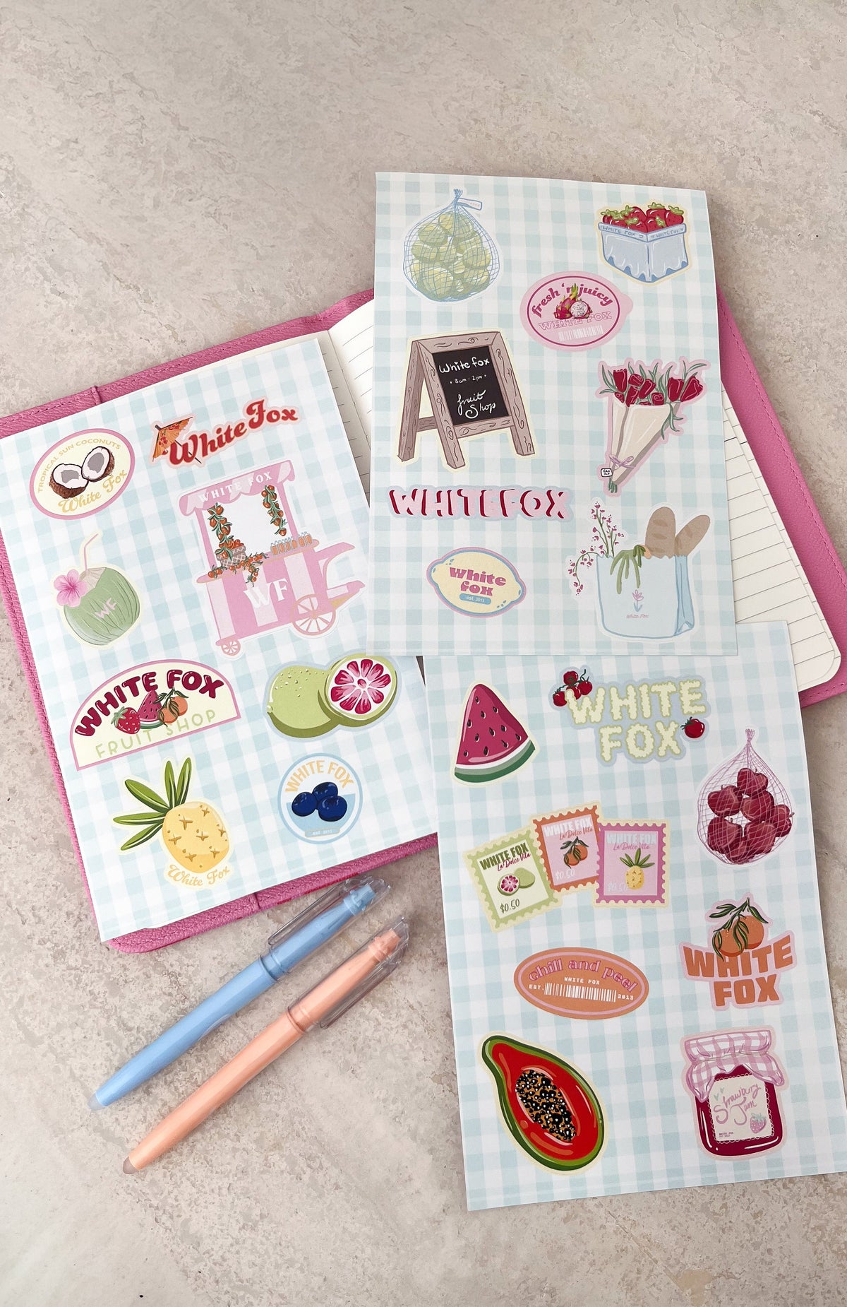White Fox Fruit Shop Sticker Pack Multi