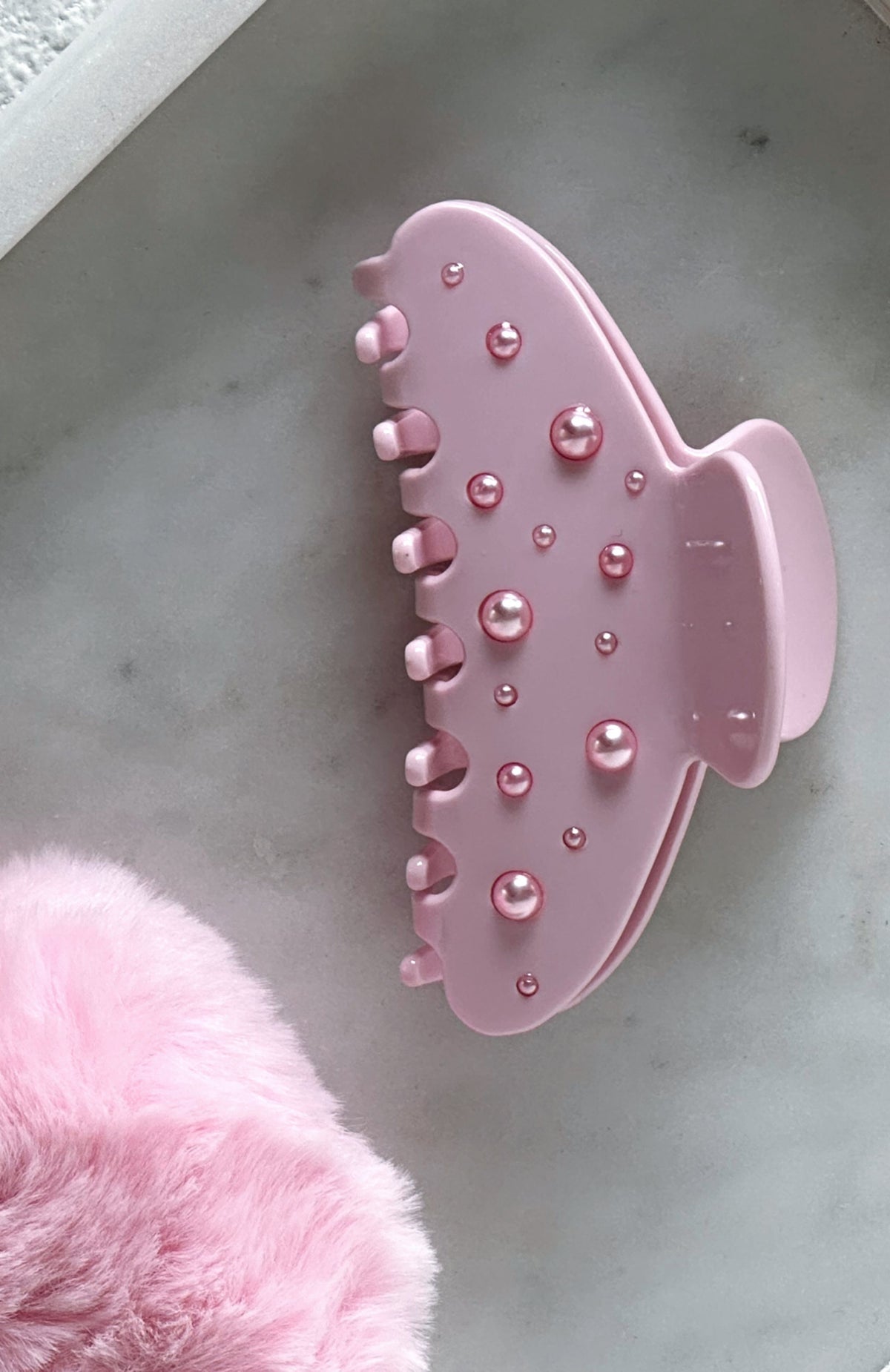 White Fox Fiona Hair Clip Baby Pink