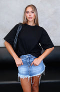 White Fox Amelia Denim Mini Skirt Mid Blue Acid