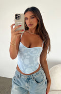 White Fox Broken Dreams Bustier Baby Blue
