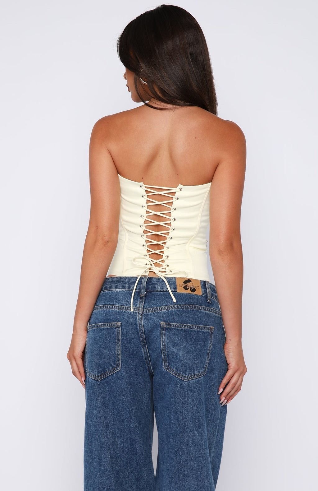 White Fox Summer Love Strapless Bustier Lemon