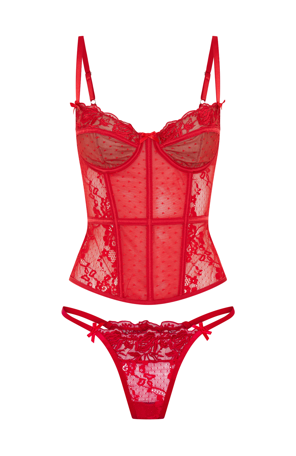 White Fox Cherished Heart Lingerie Set Red