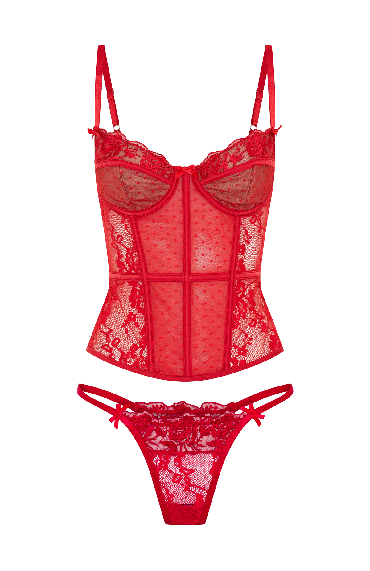 White Fox Cherished Heart Lingerie Set Red