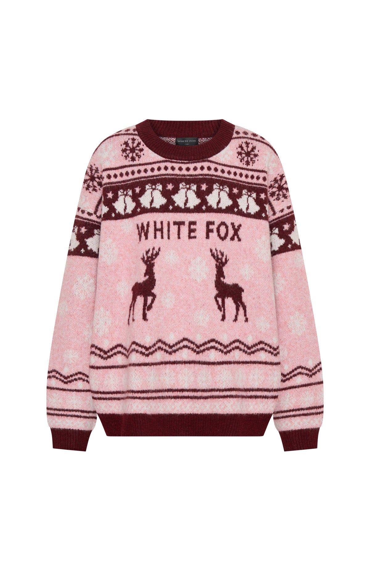 White Fox Arctic Fire Knit Sweater Crimson Twist