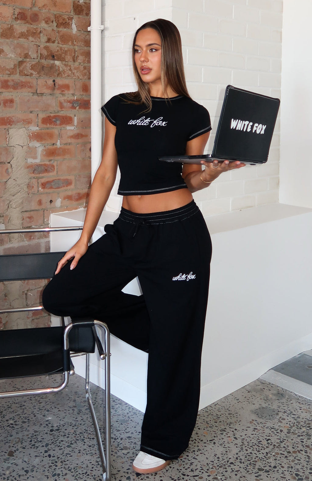 White Fox The Original Track Pants Black
