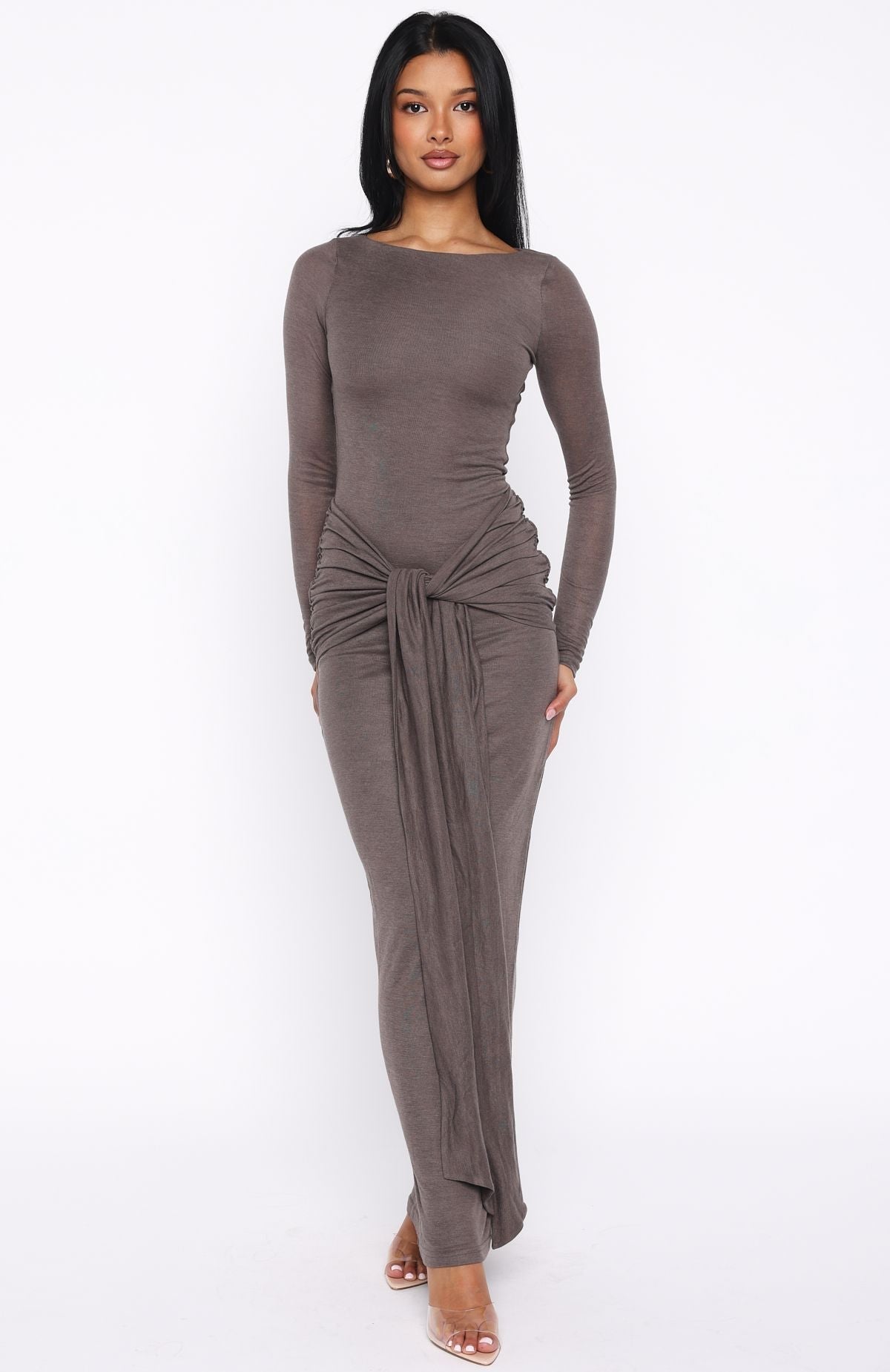 White Fox Let Go Of Your Heart Maxi Dress Smokey Chocolate