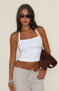 White Fox A Minute Later Ribbed Top White