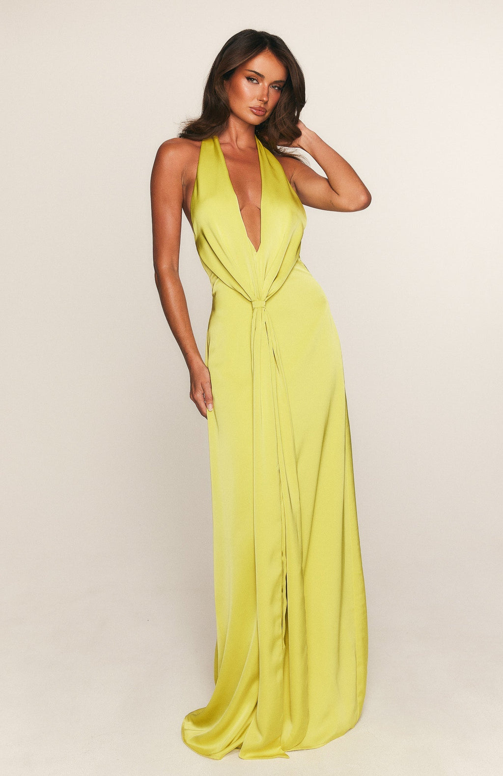 White Fox Delicate Delight Maxi Dress Chartreuse