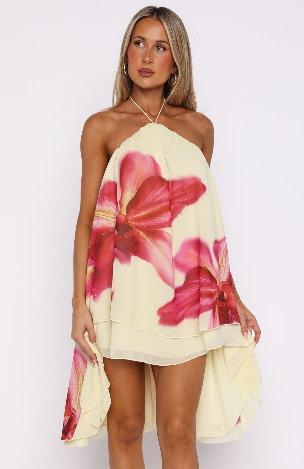 White Fox Heartbreaker Status Mini Dress Lemon Twist