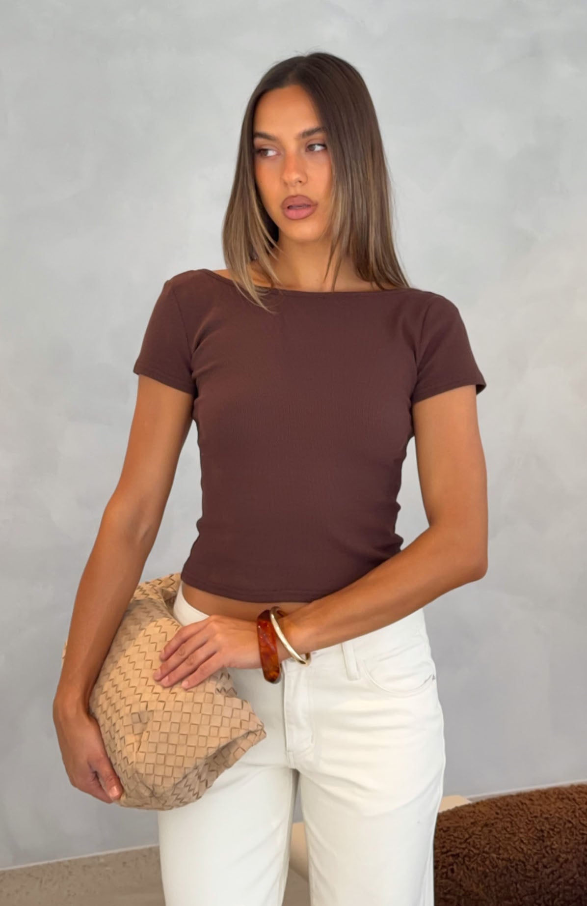White Fox Not Like The Rest Short Sleeve Top Chocolate