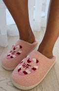 White Fox Dasher Slippers Pink